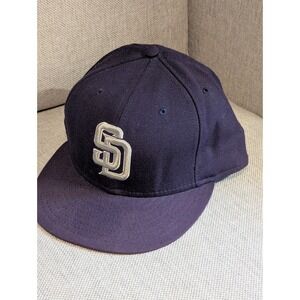 Vintage San Diego Padres New Era 59Fifty Sz 8 Hat 100% Wool MLB Blue USA